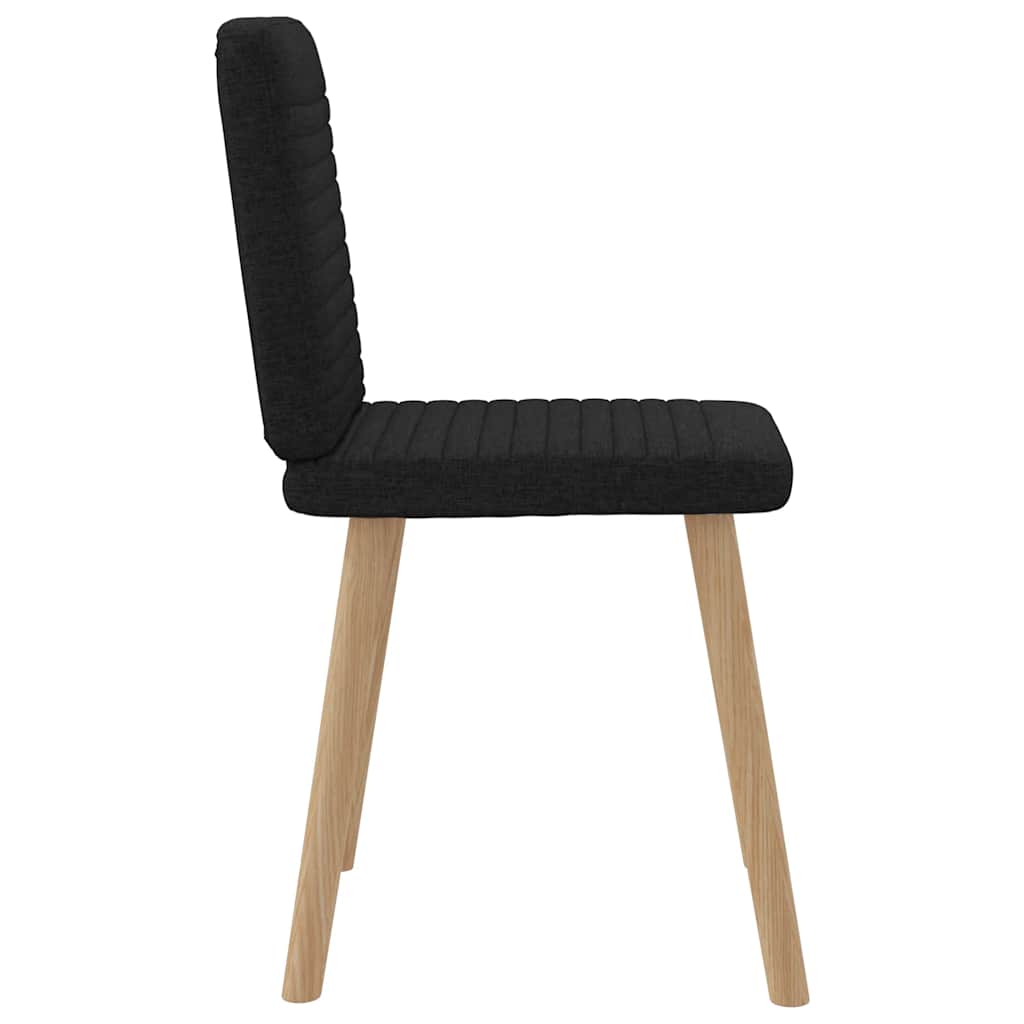 Dining chairs, 6 pcs, black, fabric