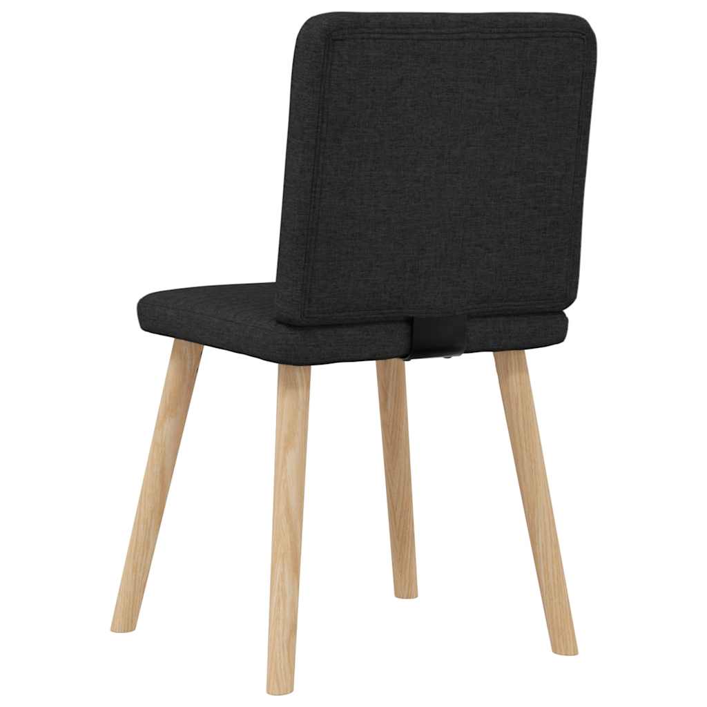 Dining chairs, 6 pcs, black, fabric