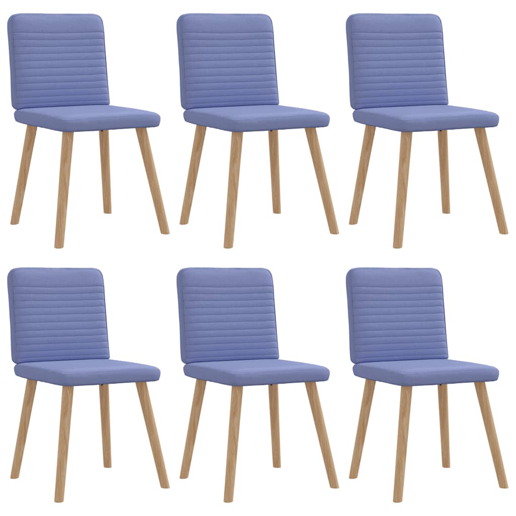 Dining chairs, 6 pcs., denim blue, fabric