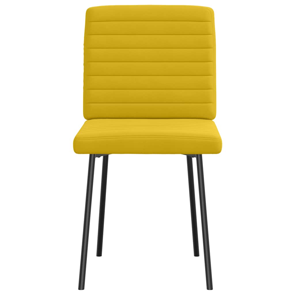 Dining chairs, 6 pcs, yellow, velvet