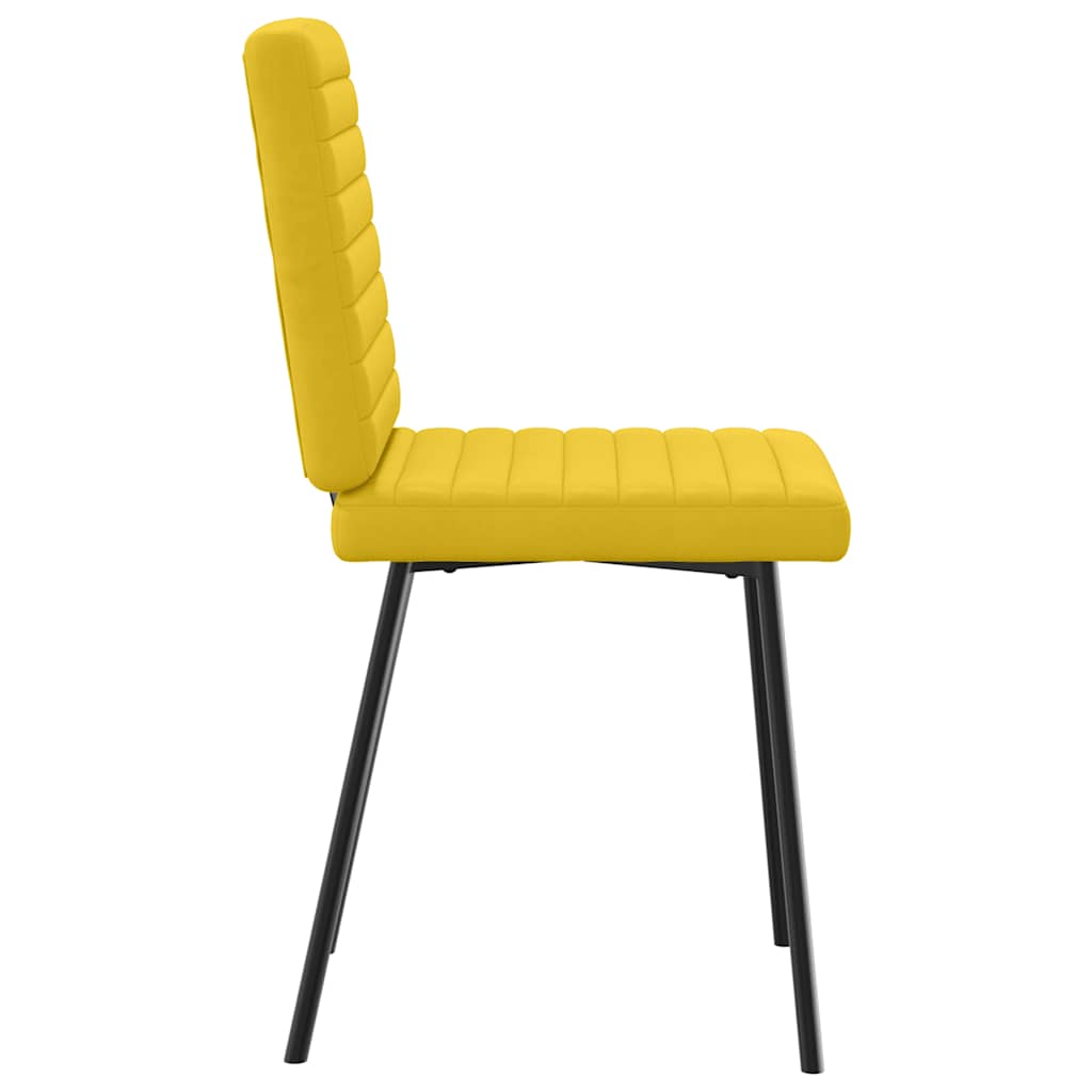 Dining chairs, 6 pcs, yellow, velvet