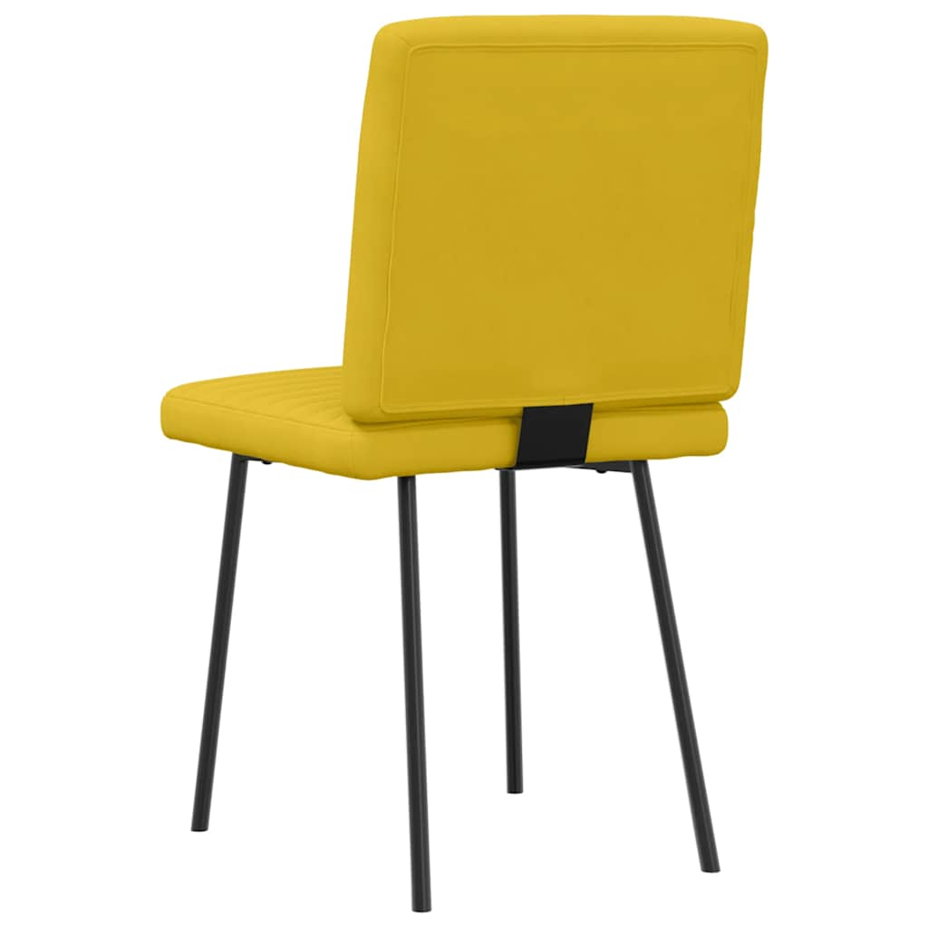 Dining chairs, 6 pcs, yellow, velvet