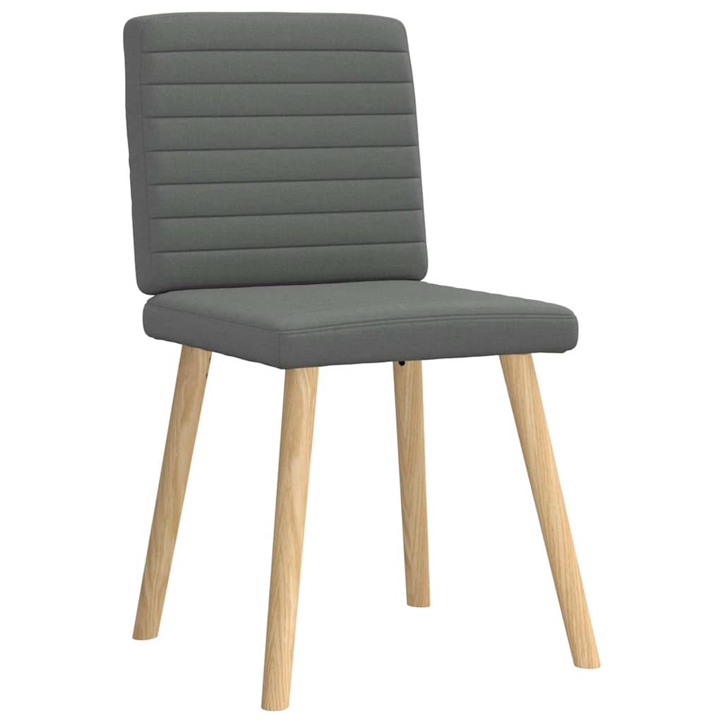 Dining chairs, 6 pcs, dark grey, fabric