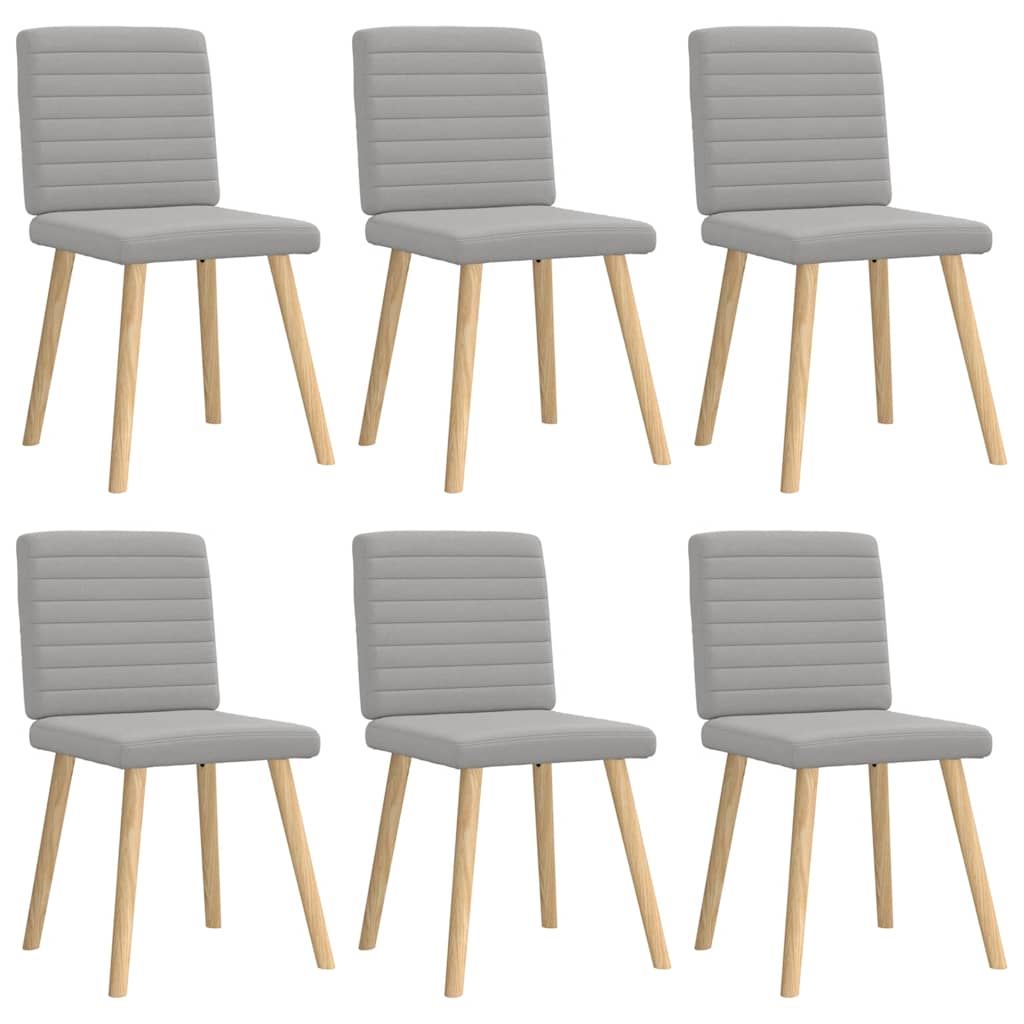 Ēdamistabas krēsli, 6 gab., pelēkā krāsā, audums