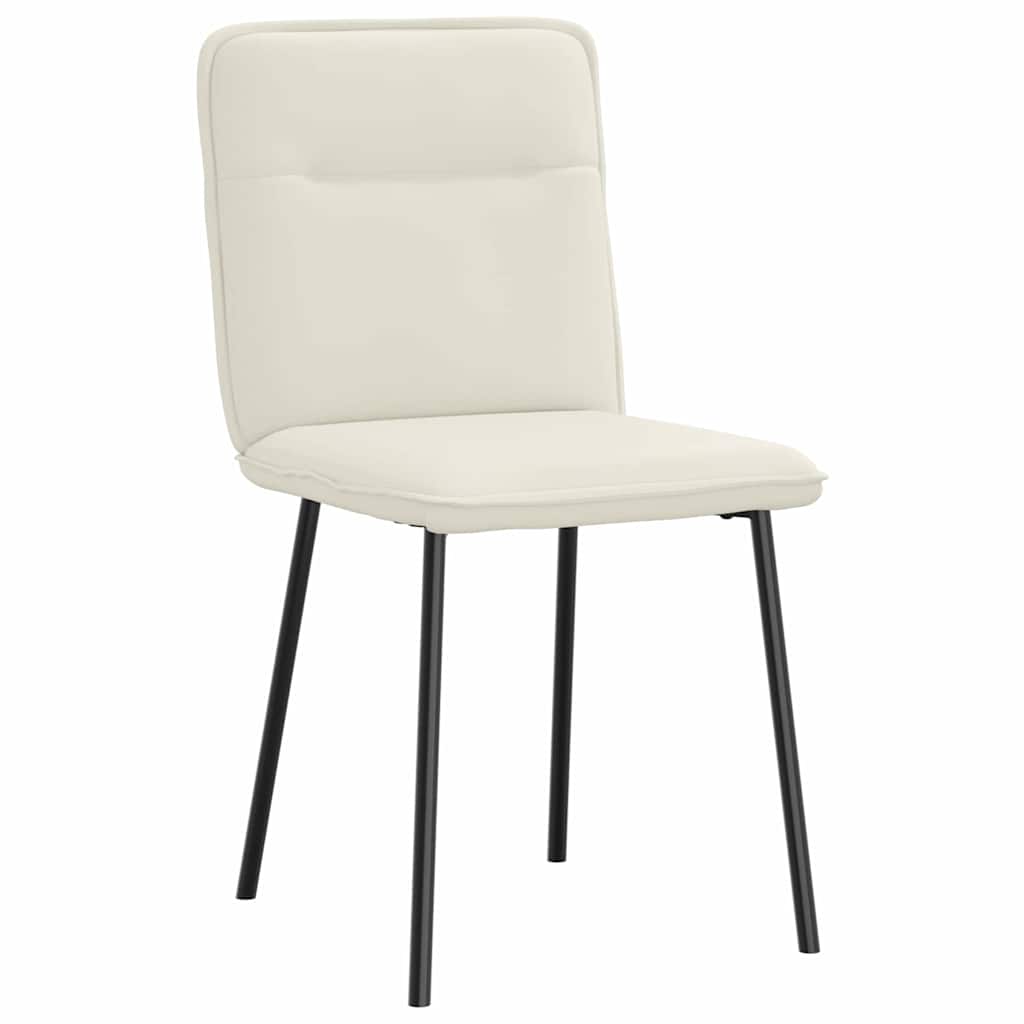 Dining chairs, 6 pcs, cream, velvet