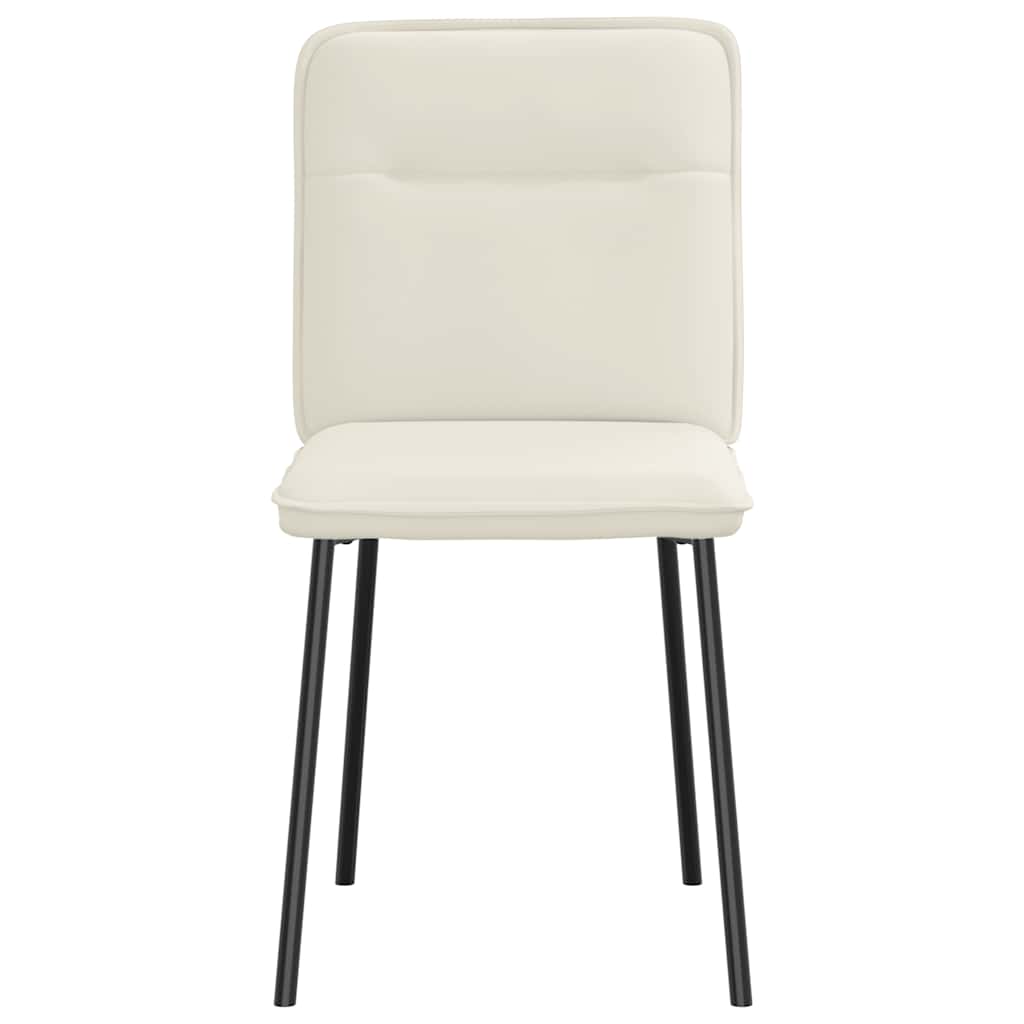 Dining chairs, 6 pcs, cream, velvet