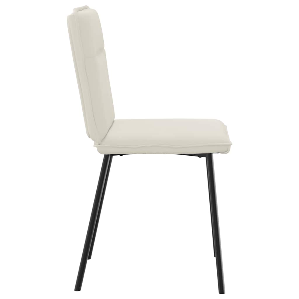 Dining chairs, 6 pcs, cream, velvet