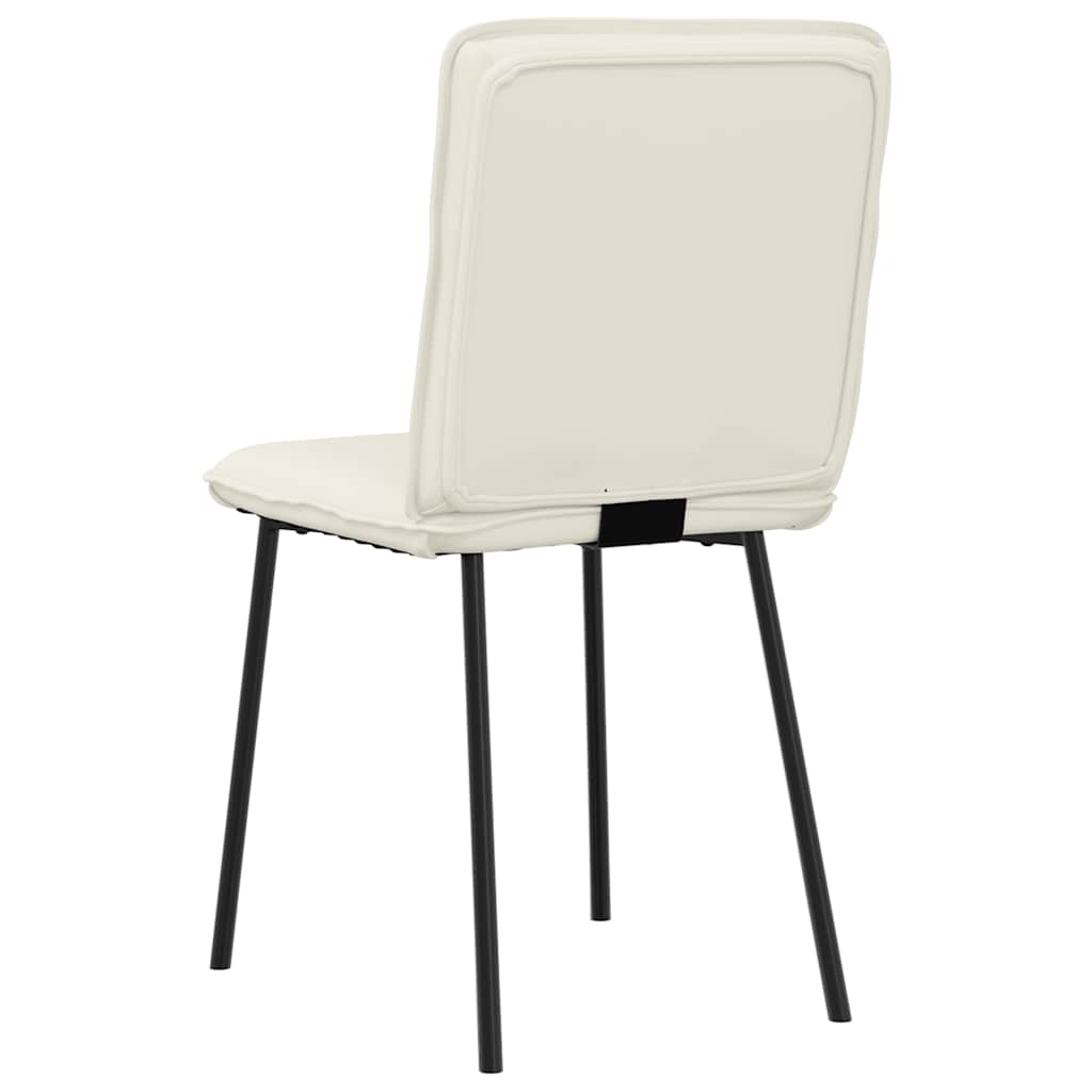 Dining chairs, 6 pcs, cream, velvet