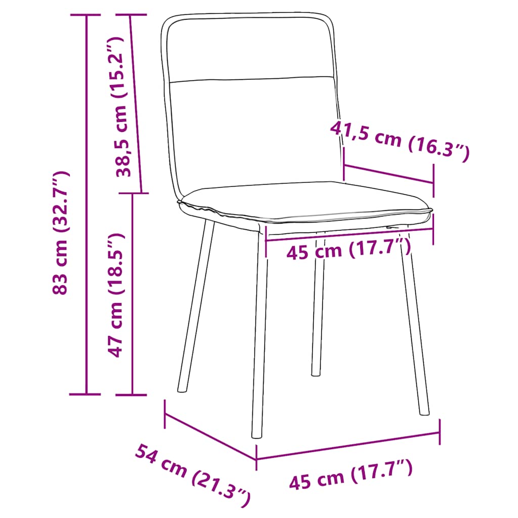 Dining chairs, 6 pcs, cream, velvet