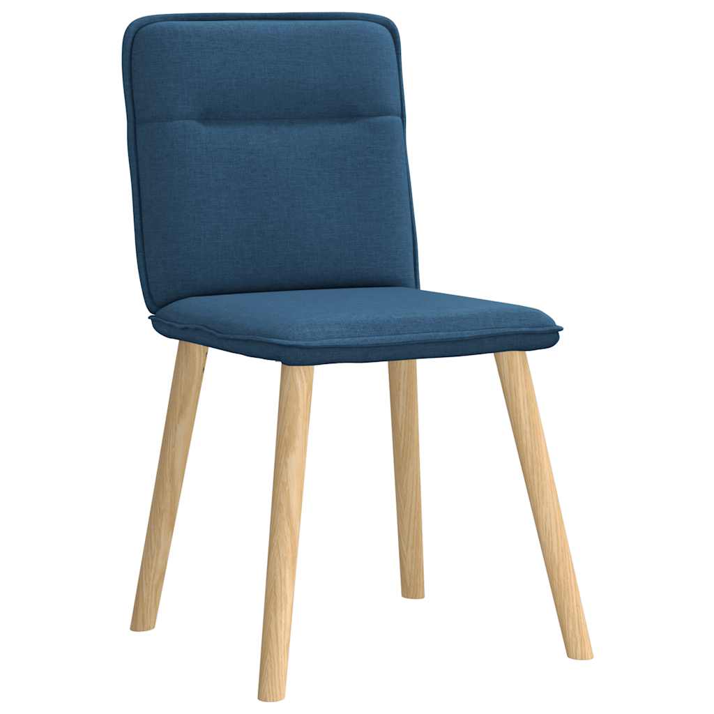 Dining chairs, 6 pcs., blue, fabric, swivel