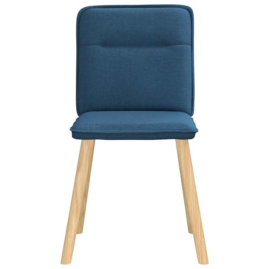 Dining chairs, 6 pcs., blue, fabric, swivel