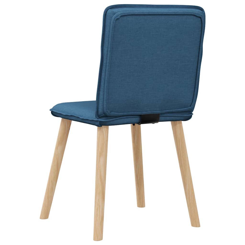 Dining chairs, 6 pcs., blue, fabric, swivel