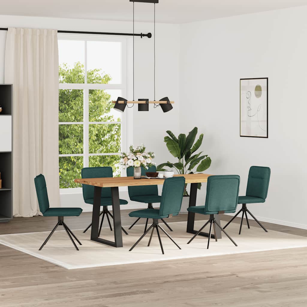 Dining Chairs, 6 pcs, Dark Green, Fabric (3x324171)