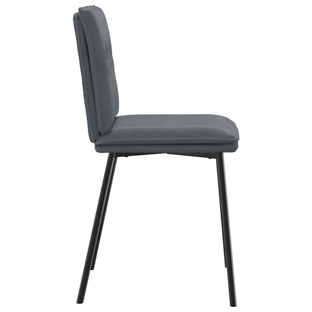 Dining chairs, 6 pcs., dark grey, velvet