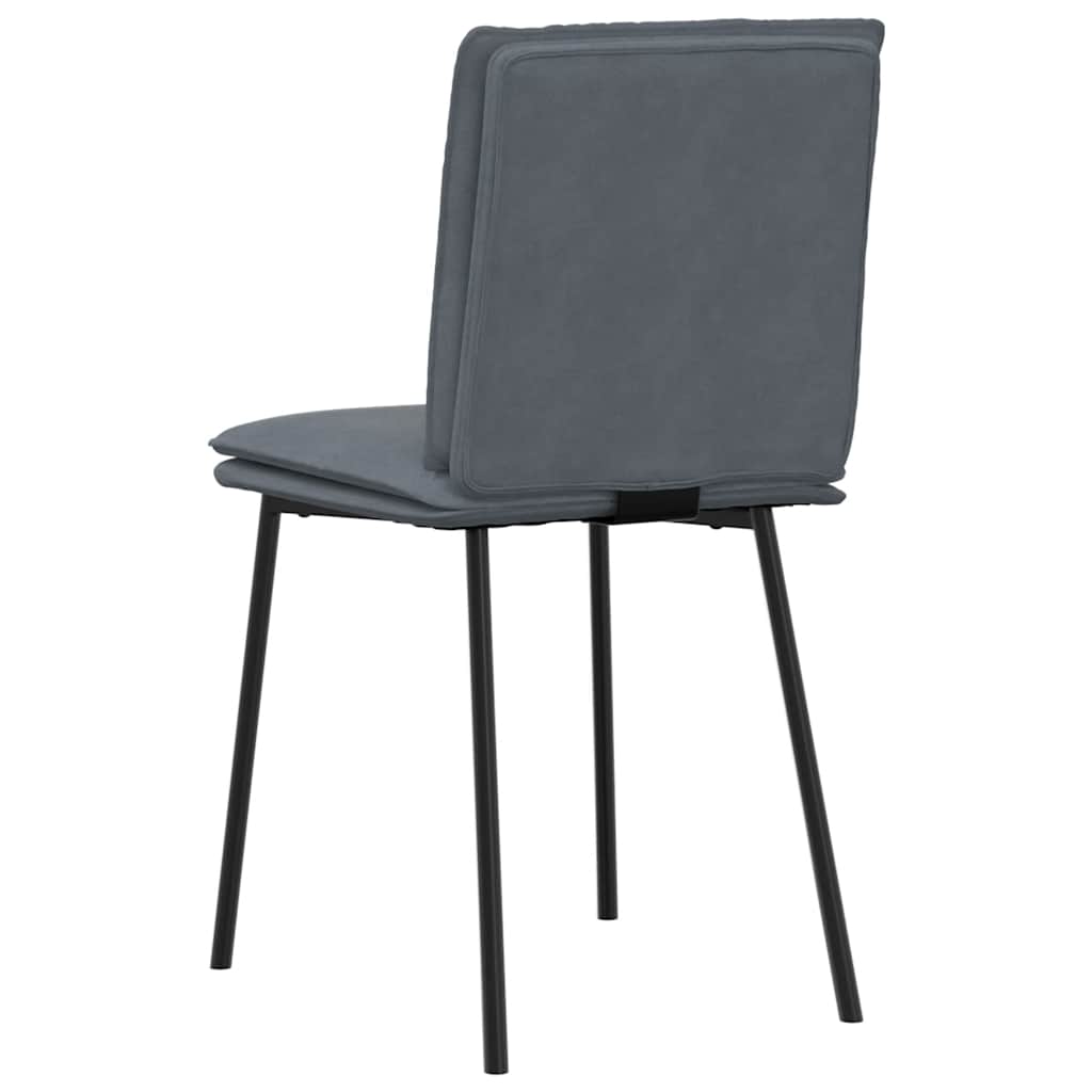 Dining chairs, 6 pcs., dark grey, velvet