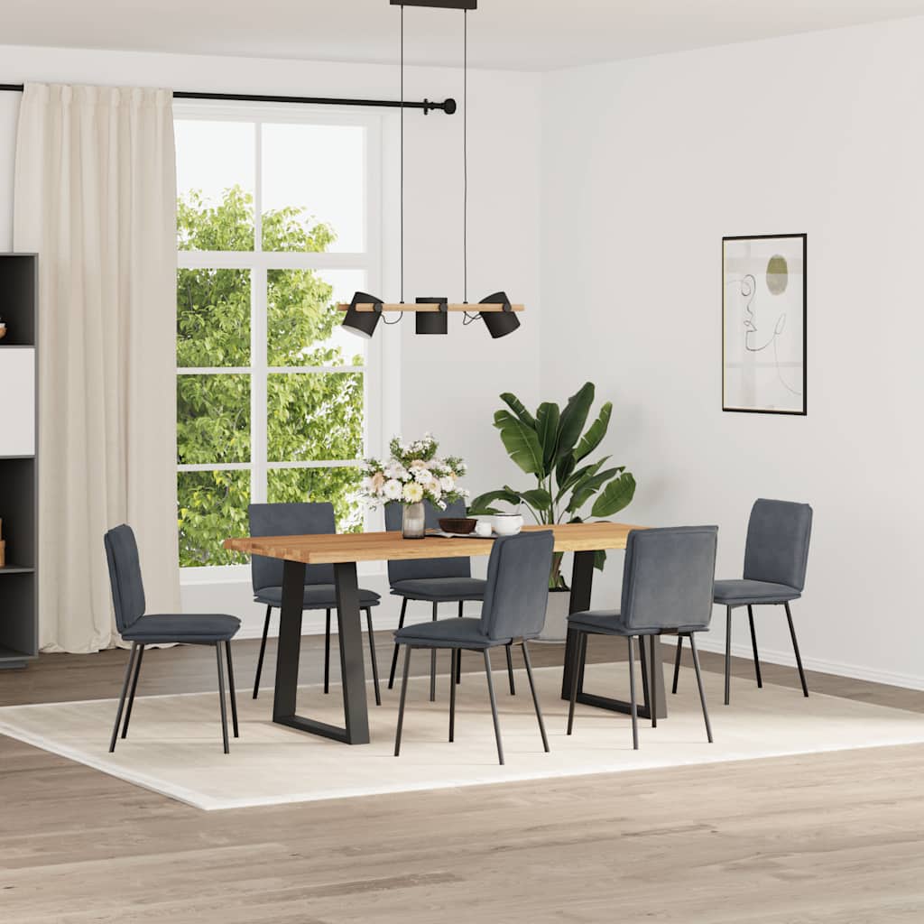 Dining chairs, 6 pcs., dark grey, velvet
