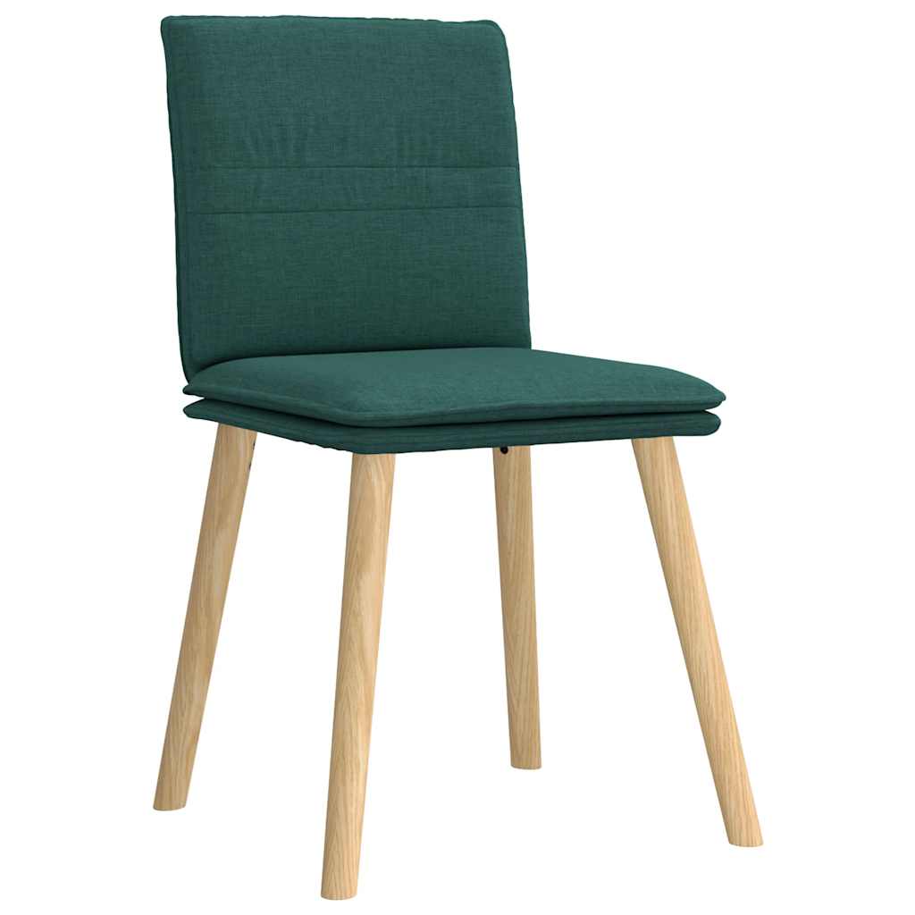 Dining Chairs, 6 pcs, Dark Green, Fabric (3x324171)