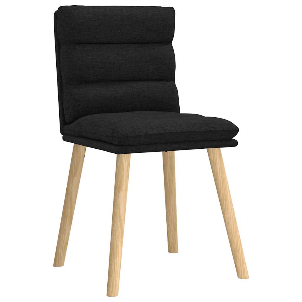 Valgomojo kėdės, 6vnt., juodos spalvos, audinys