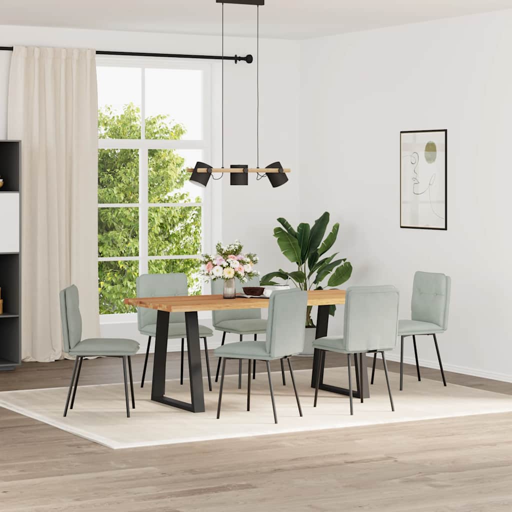 Dining Chairs, 6 pcs, light grey, velvet