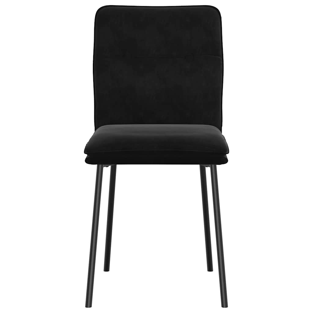 Dining chairs, 6 pcs, black, velvet