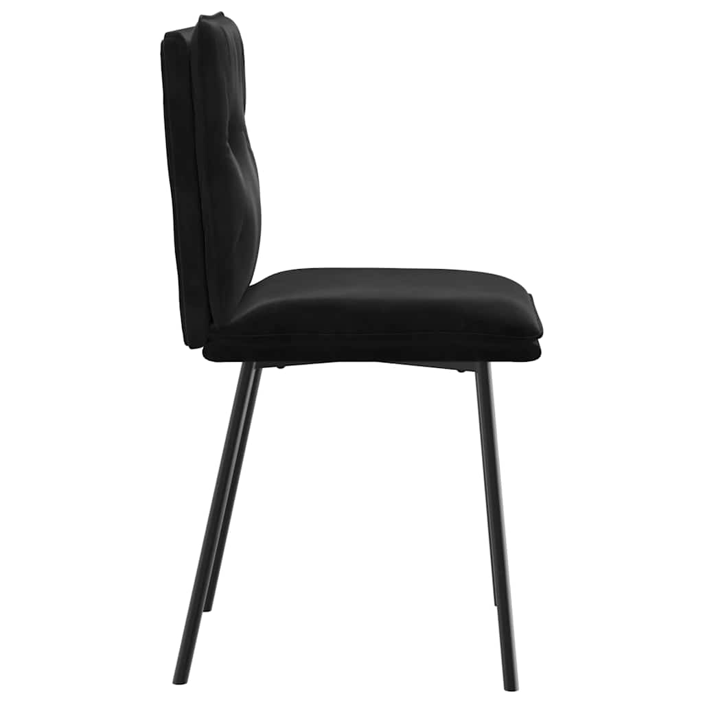 Dining chairs, 6 pcs, black, velvet