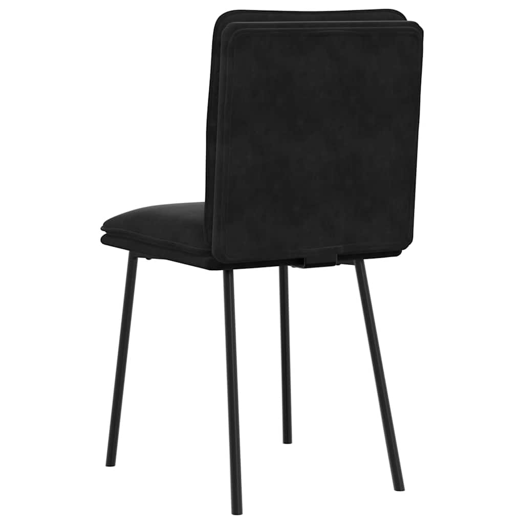 Dining chairs, 6 pcs, black, velvet