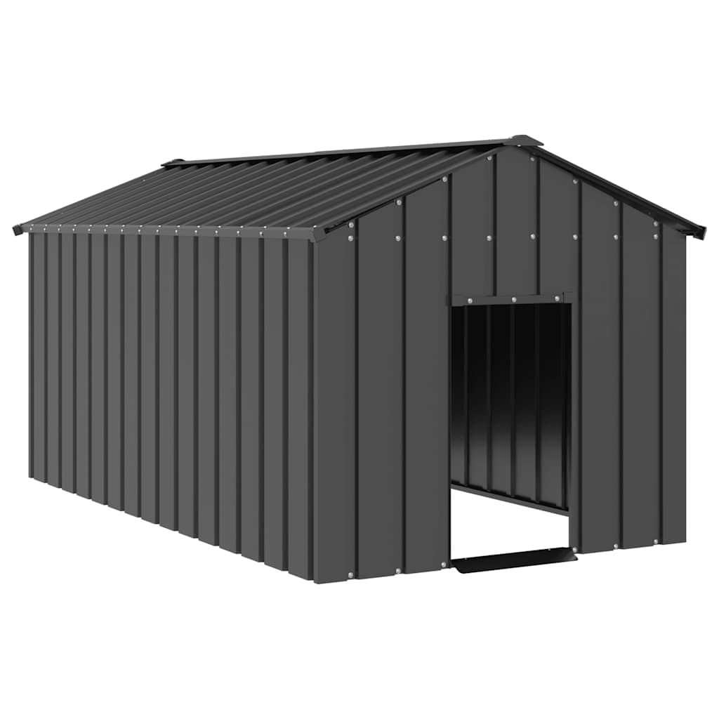 dog kennel with roof, 114x202x101cm, galvanized steel
