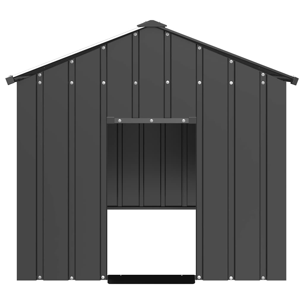 dog kennel with roof, 114x202x101cm, galvanized steel