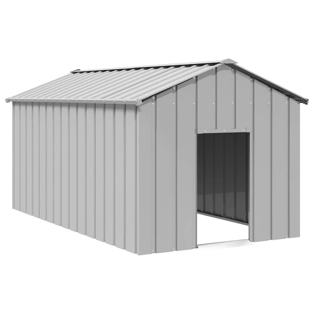 dog kennel with roof, 114x202x101cm, galvanized steel