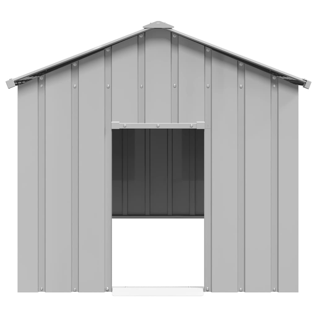 dog kennel with roof, 114x202x101cm, galvanized steel