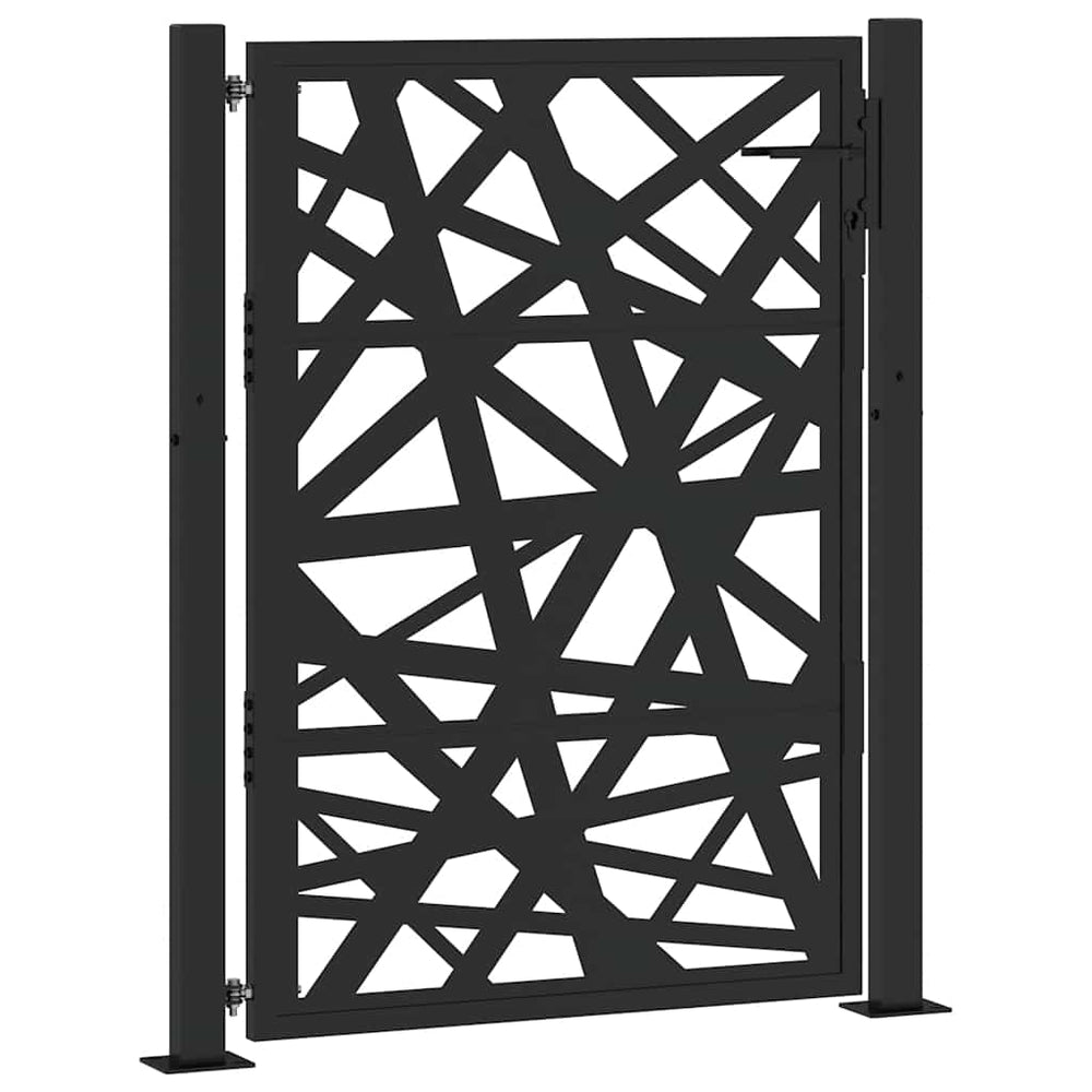 sodo vartai juodi 105x130 cm plieno šviesos dizainas
