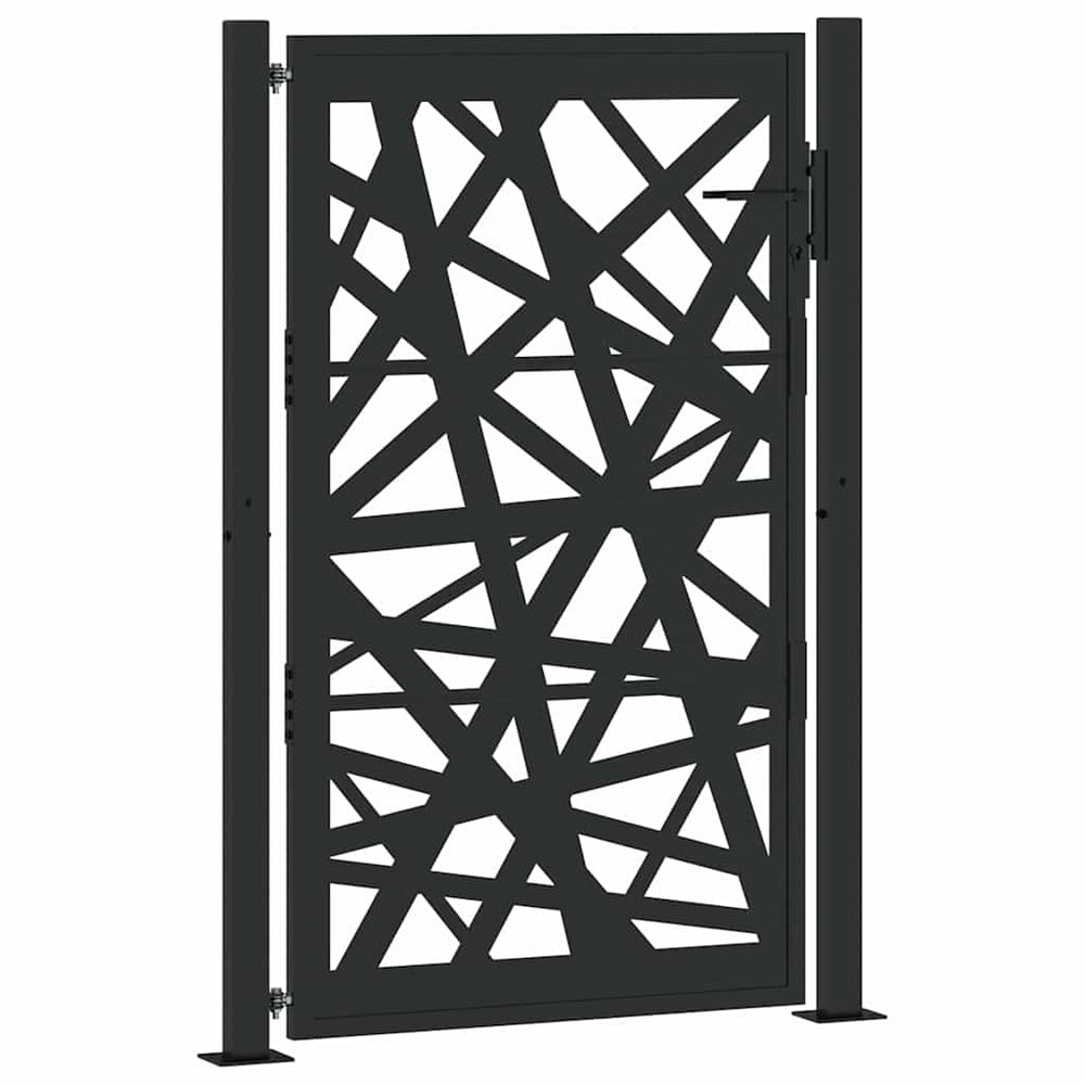 sodo vartai juodi 105x155 cm plieno šviesos dizainas