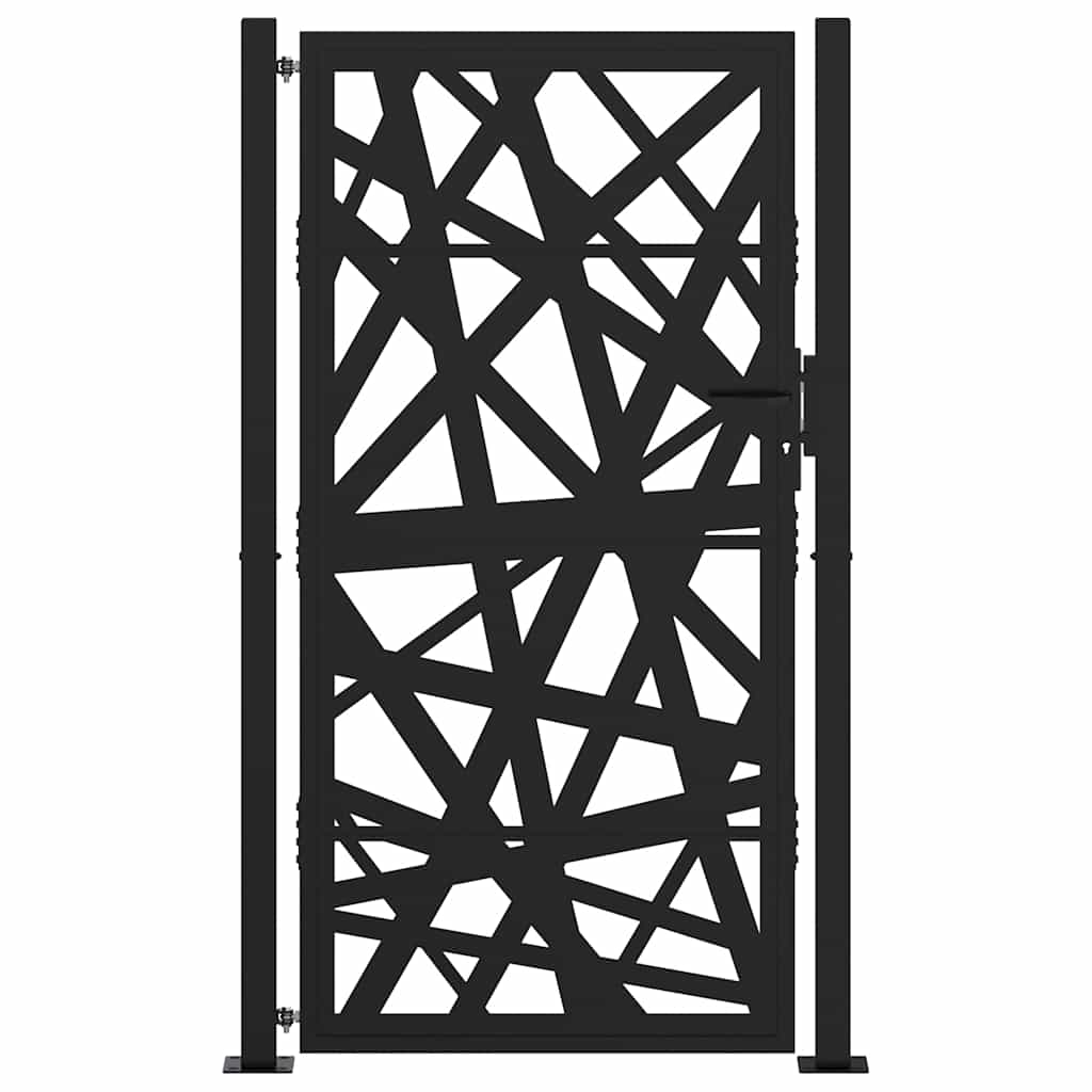 sodo vartai juodi 105x180 cm plieno šviesos dizainas