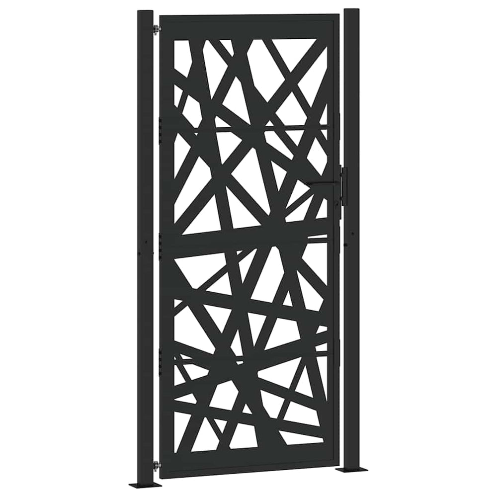 sodo vartai juodi 105x205 cm plieno šviesos dizainas