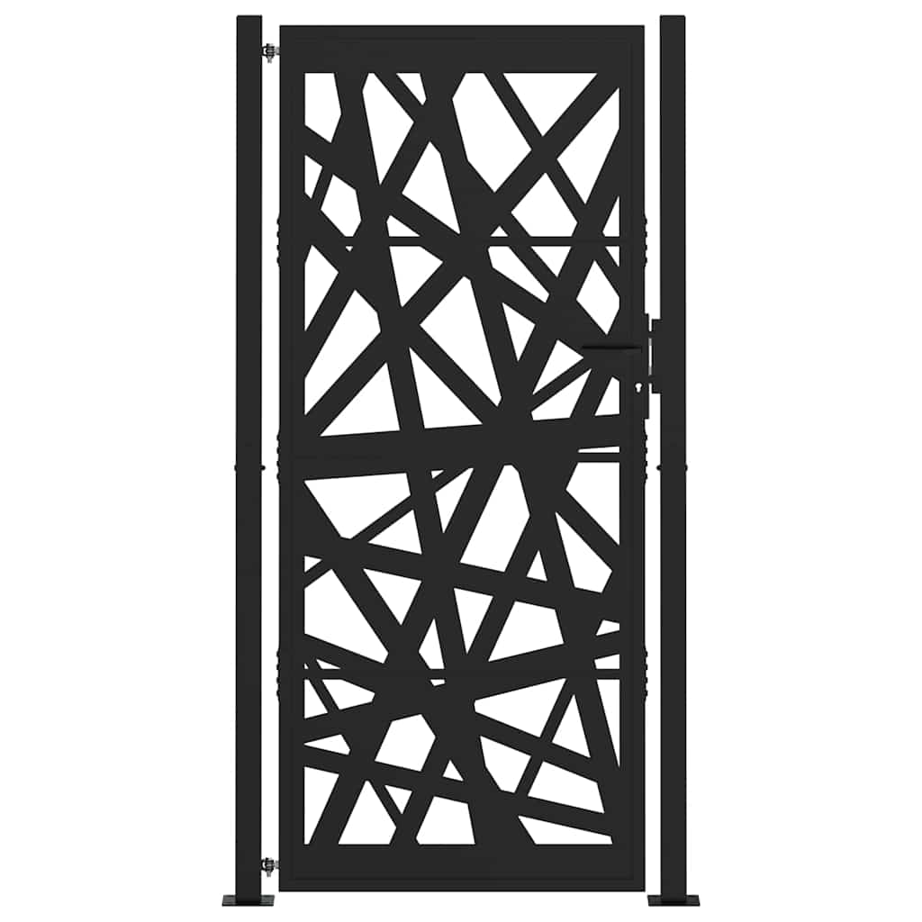sodo vartai juodi 105x205 cm plieno šviesos dizainas