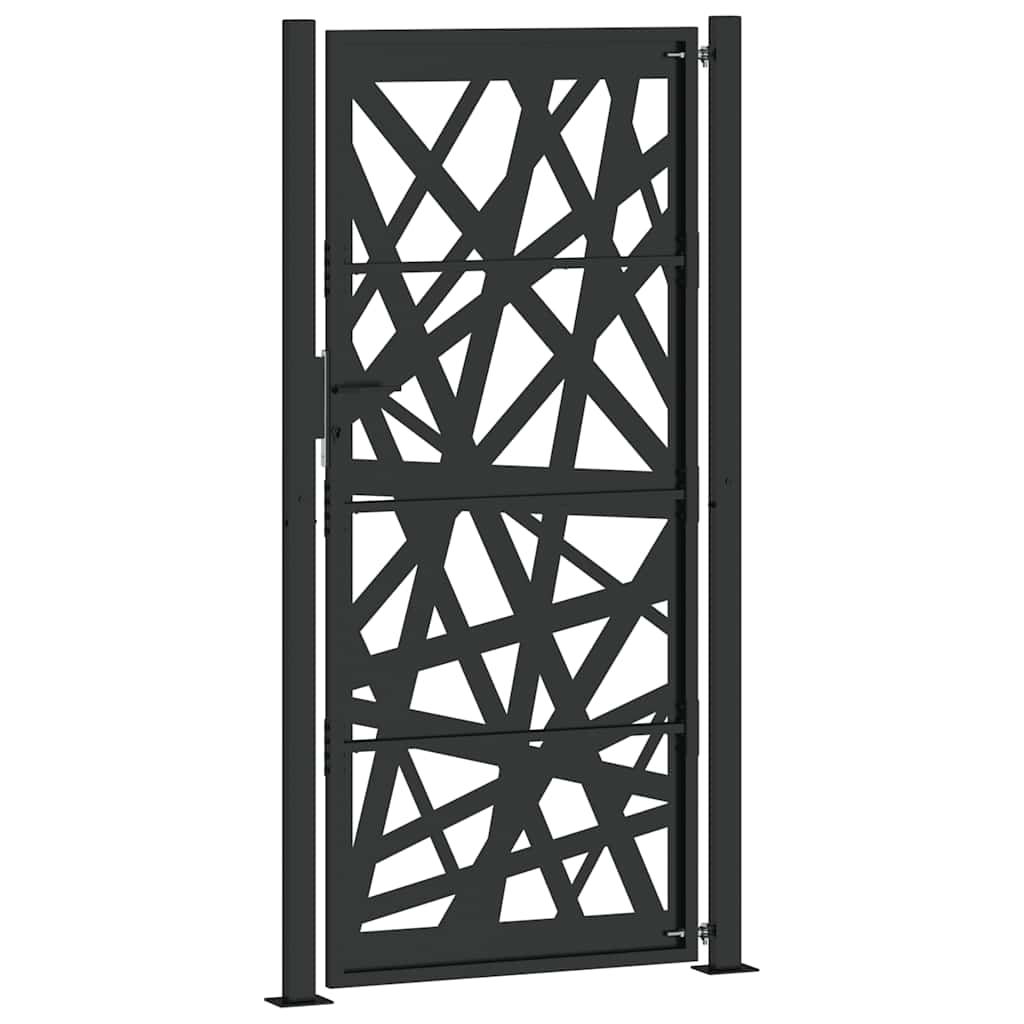 sodo vartai juodi 105x205 cm plieno šviesos dizainas