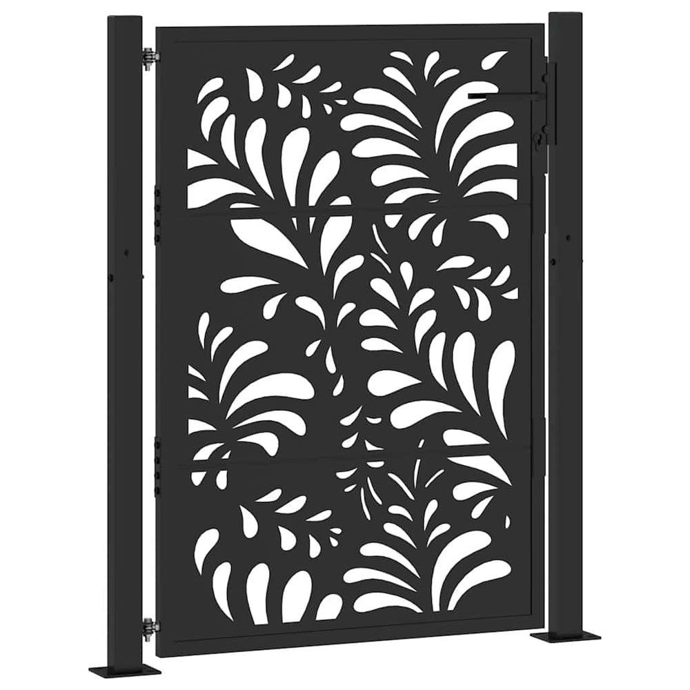 sodo vartai juodi 105x130 cm plieno bangos dizainas