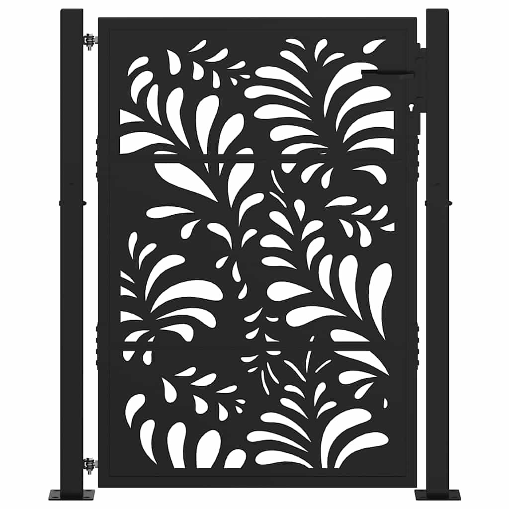 sodo vartai juodi 105x130 cm plieno bangos dizainas