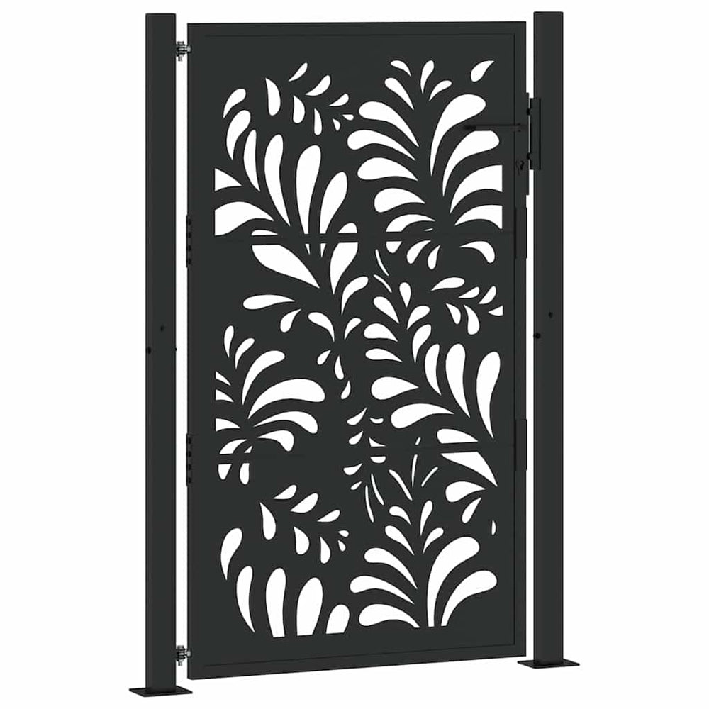 sodo vartai juodi 105x155 cm plieno bangos dizainas
