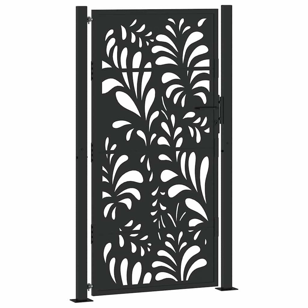 sodo vartai juodi 105x180 cm plieno bangos dizainas
