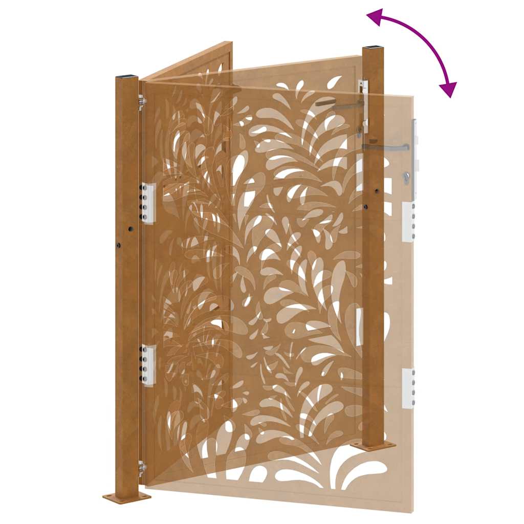 sodo vartai 105x130cm atmosferos poveikio plieno bangų dizainas