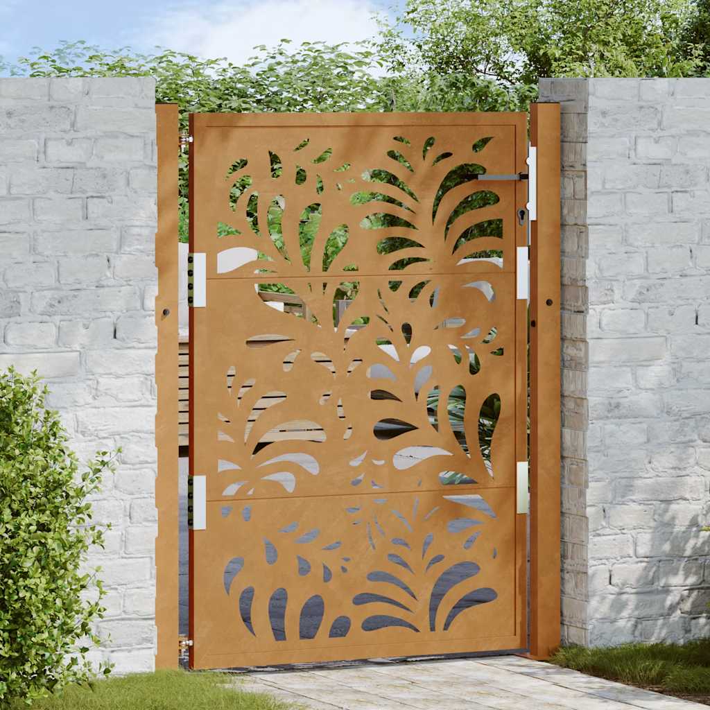 sodo vartai 105x130cm atmosferos poveikio plieno bangų dizainas