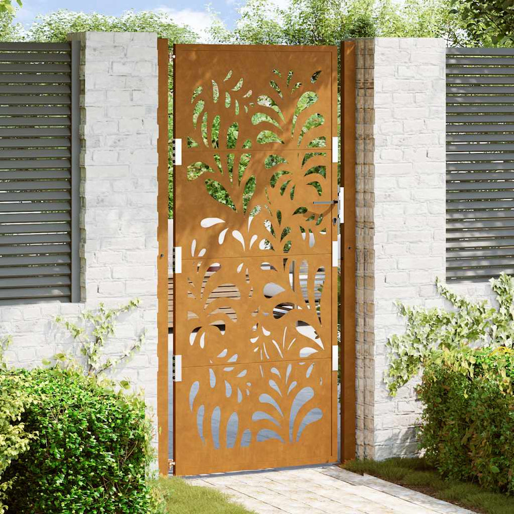 sodo vartai 105x205cm atmosferos poveikio plieno bangų dizainas