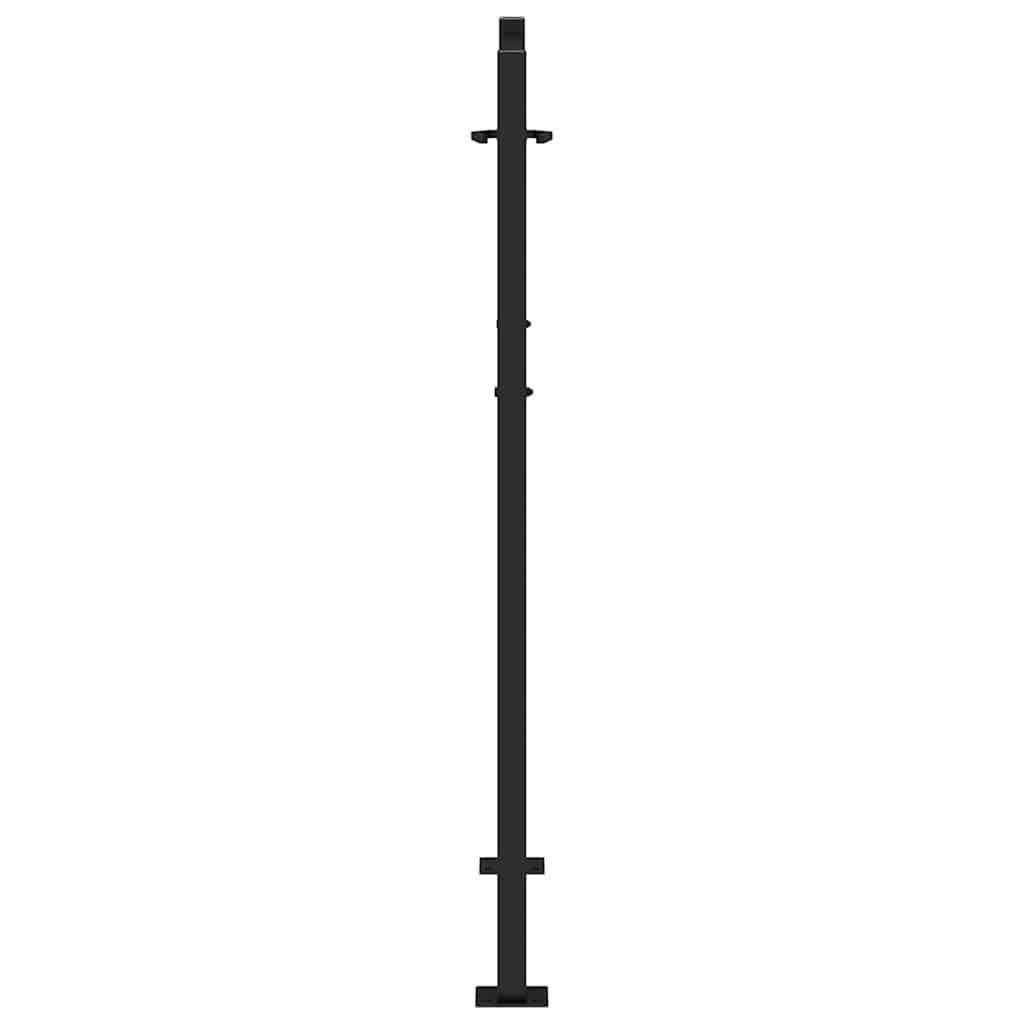 sodo vartai juodi 105x130 cm plieno pėdsakų dizainas