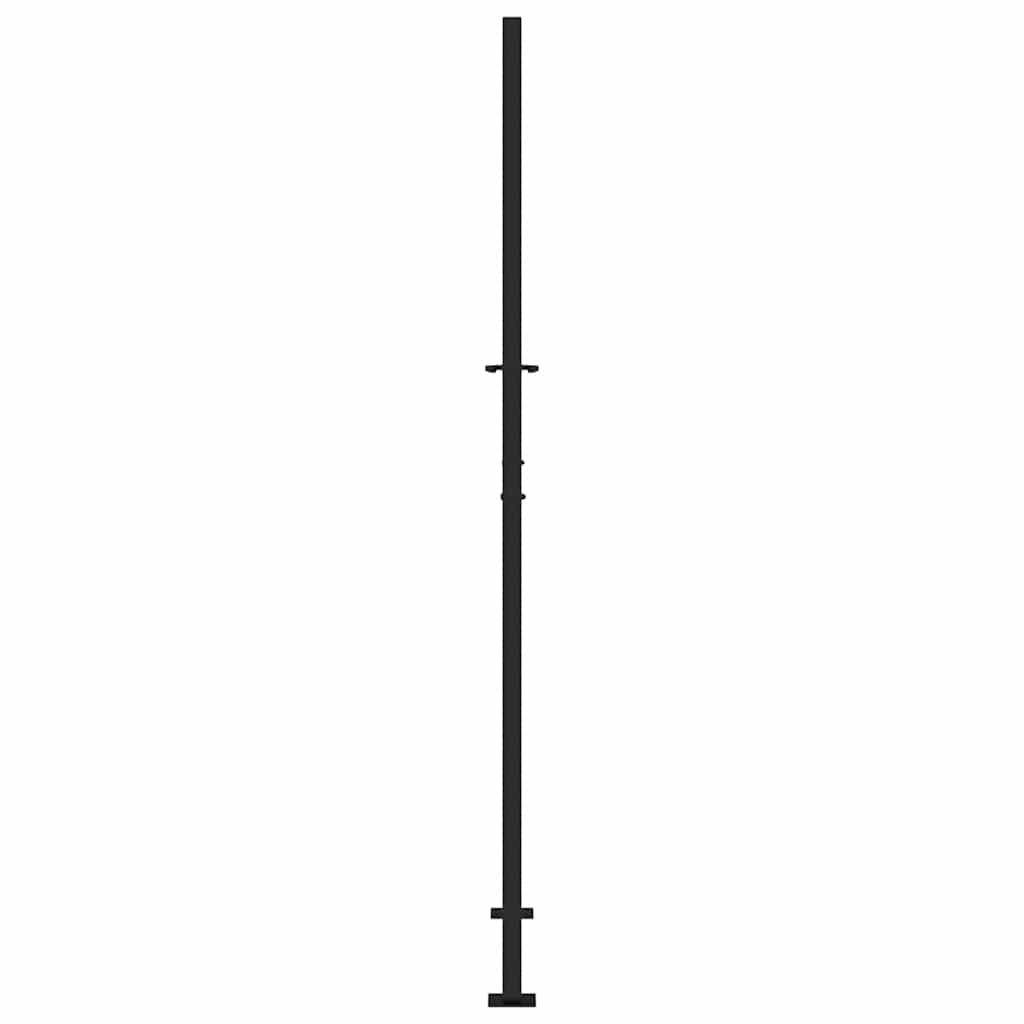 sodo vartai juodi 105x205 cm plieno liepsnos dizainas