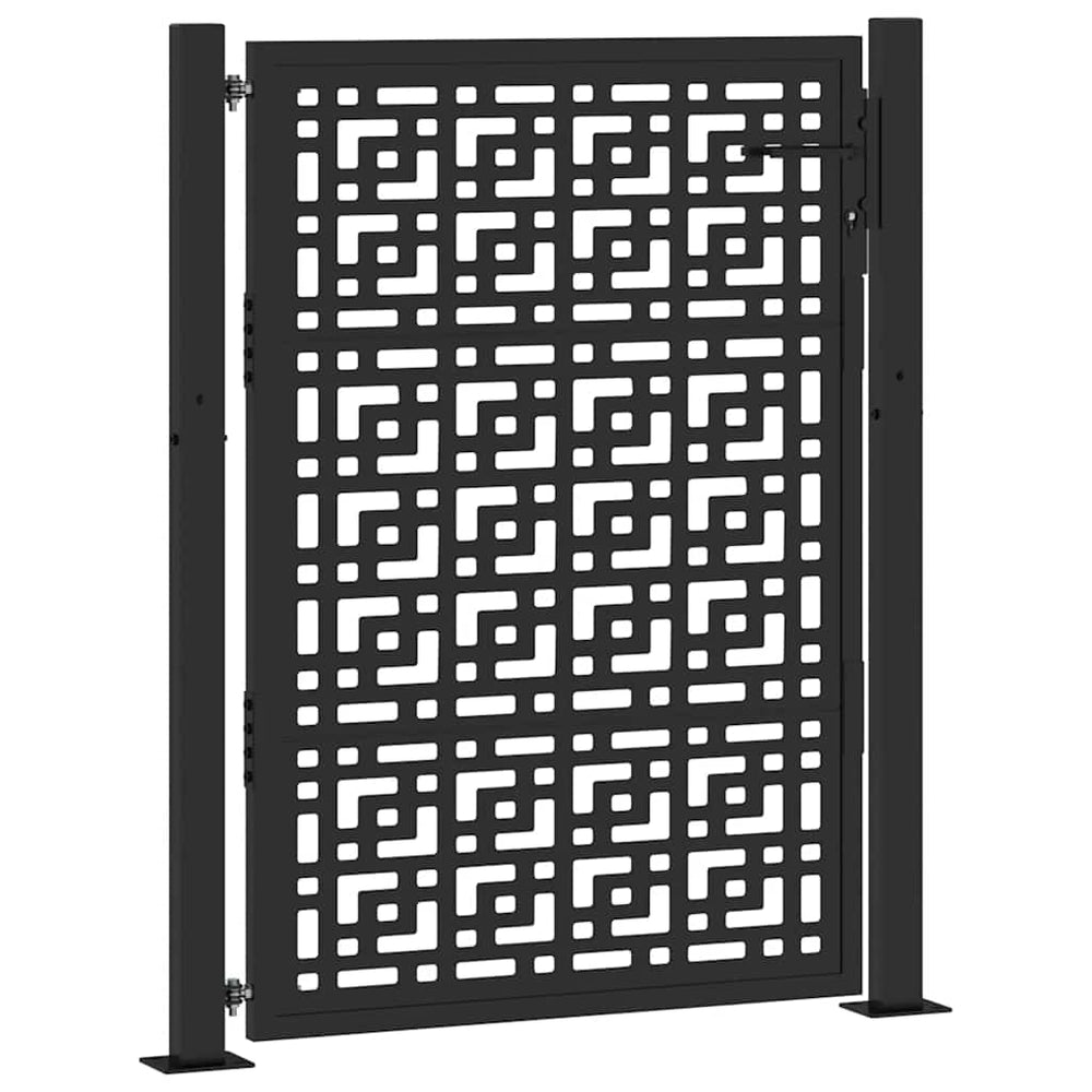 sodo vartai juodi 105x130 cm plieno kryžiaus dizainas