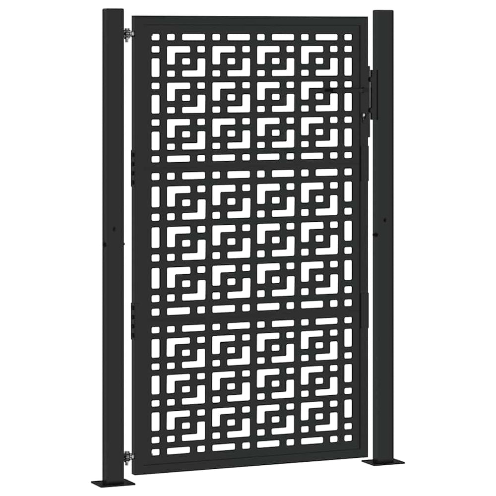 sodo vartai juodi 105x155 cm plieno kryžiaus dizainas