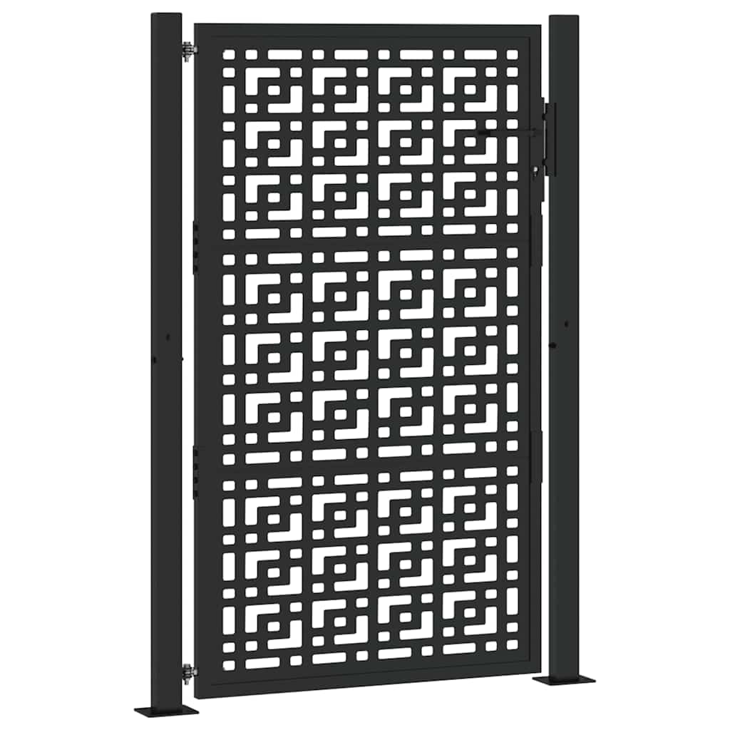 sodo vartai juodi 105x155 cm plieno kryžiaus dizainas