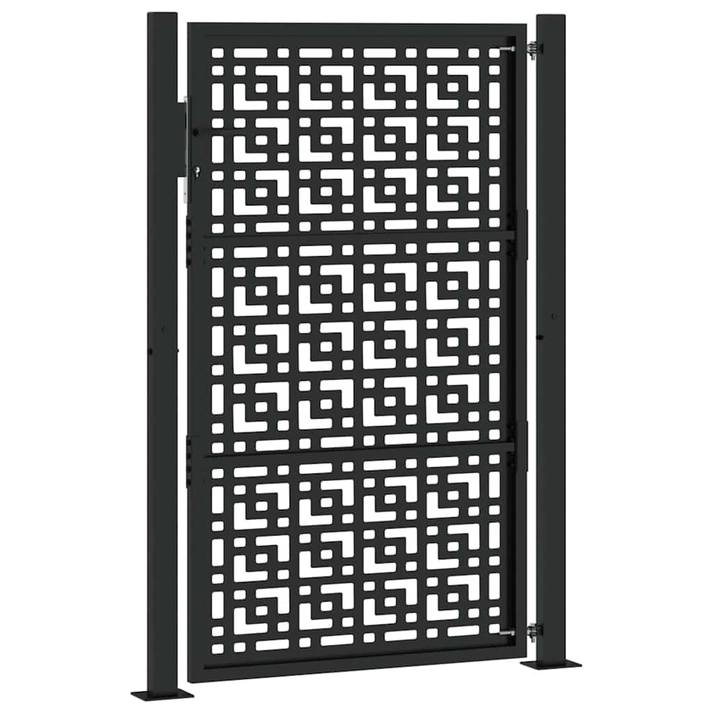 sodo vartai juodi 105x155 cm plieno kryžiaus dizainas