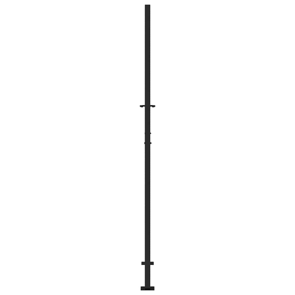 sodo vartai juodi 105x205 cm plieno kryžiaus dizainas